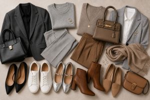 Shoes and bags for gray outfits